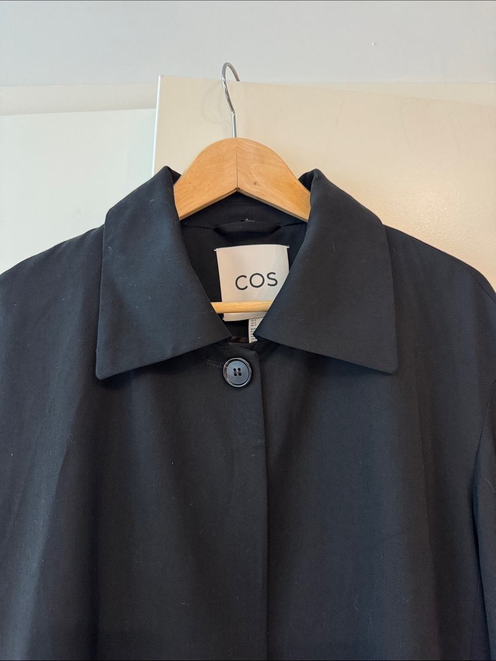 NEW COS Trench Coat in Black, size 12 - Picture 3 of 10